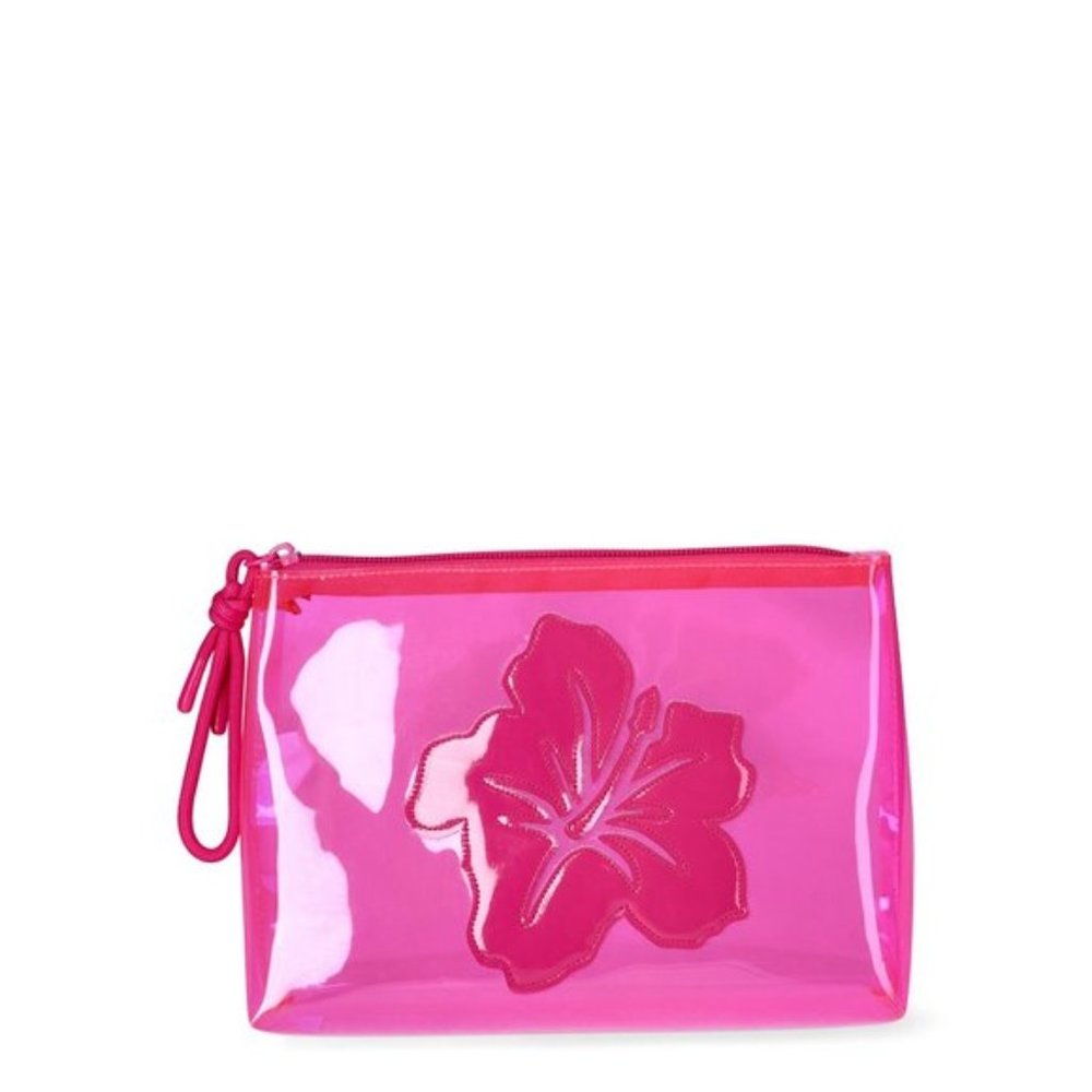 No Boundaries Women's Flower Graphic Beach Pouch - Pink Lollipop